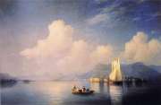 Ivan K. Aivazovsky: Lago Maggiore, di sera. Olio su tela
